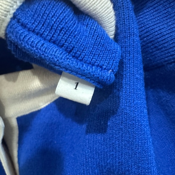 Sandro Royal Blue and Cream Cardigan Marcie Sweater *faint stain - Picture 6 of 7